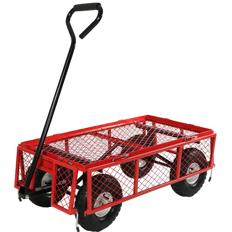 Red Cart with All Sides Folded Down