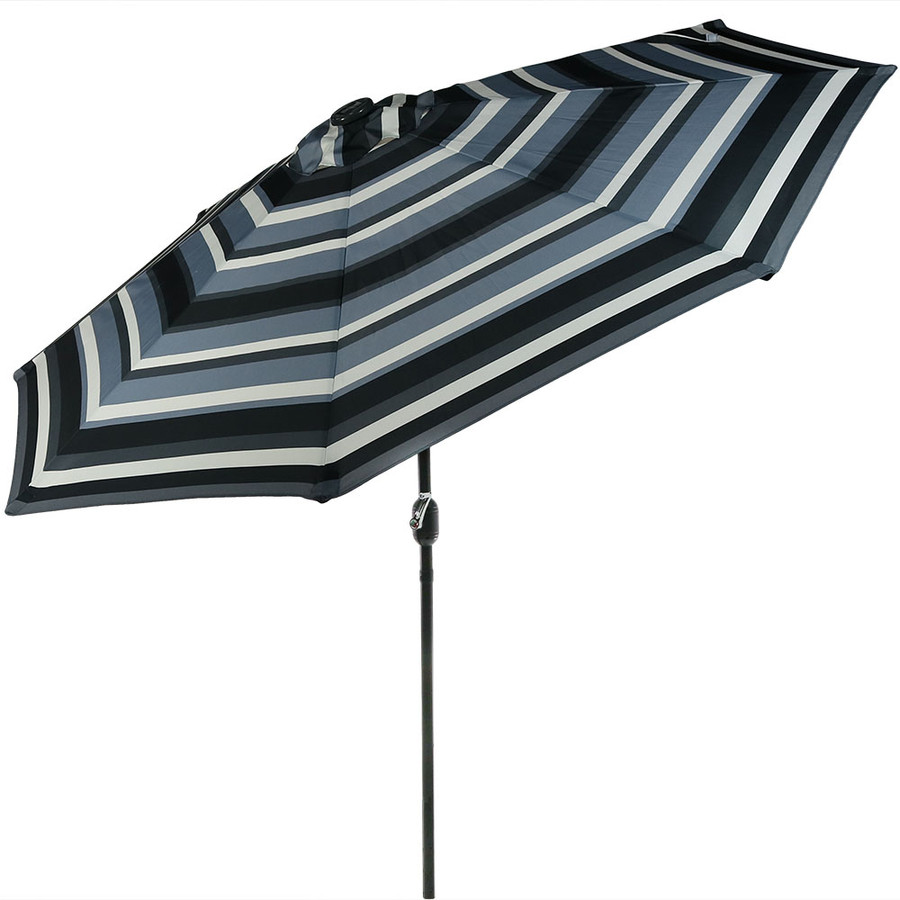 Striped Led Light Patio Umbrella With Tilt 9
