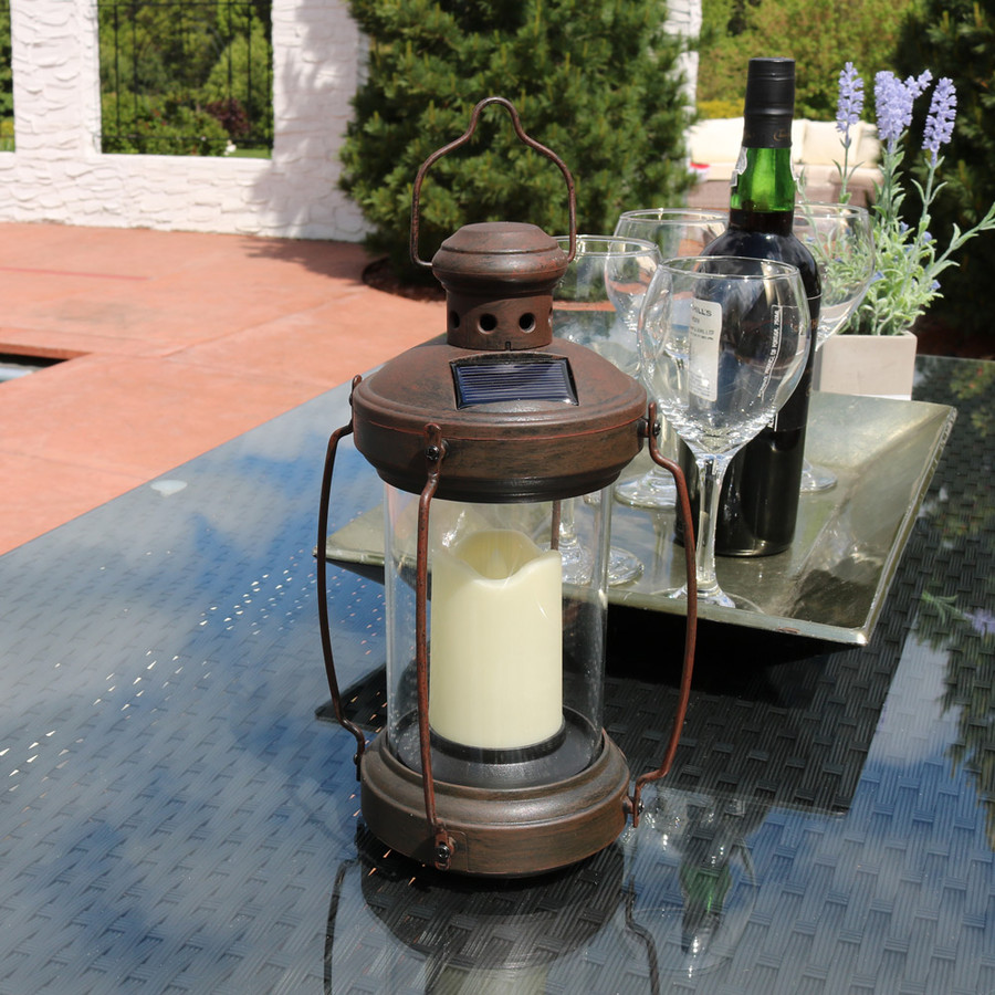 Sunnydaze 12-Inch Outdoor Antique Hanging Solar Lantern ...