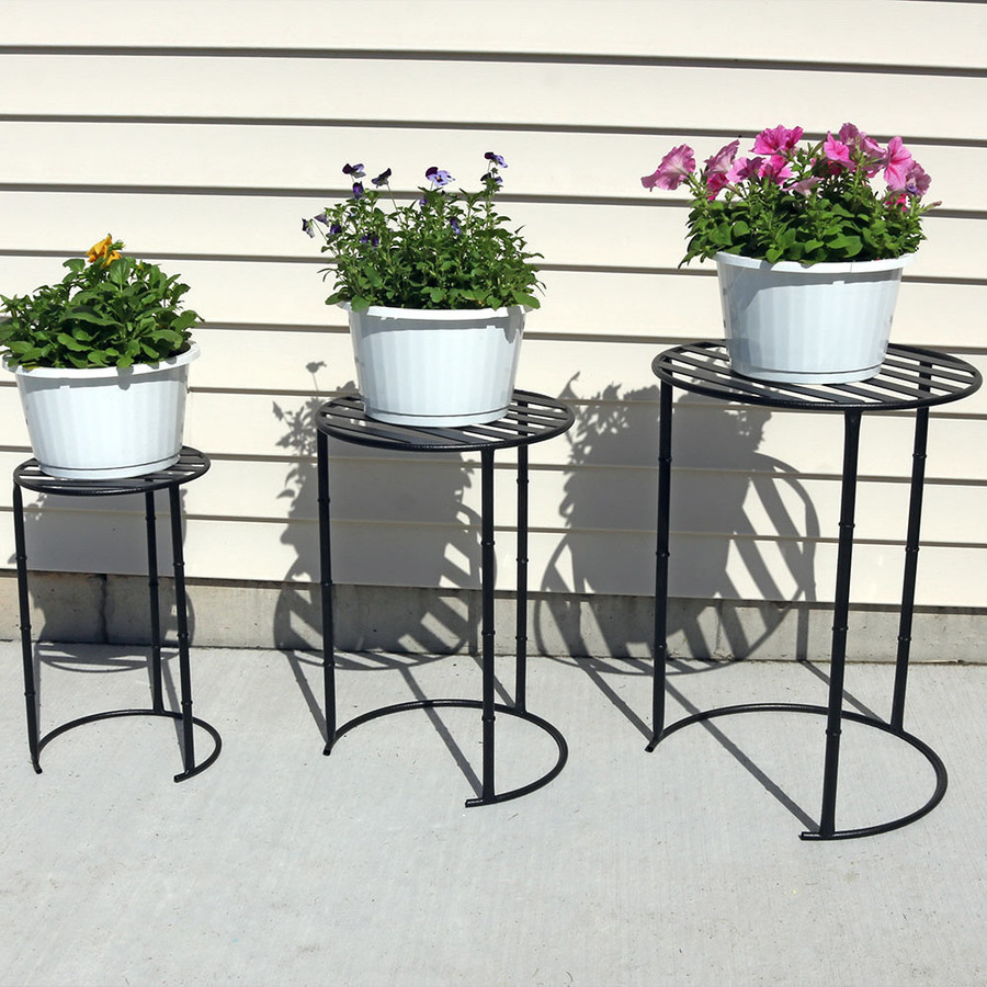 Sunnydaze Modern Indoor/Outdoor Nesting Plant Stands, Set