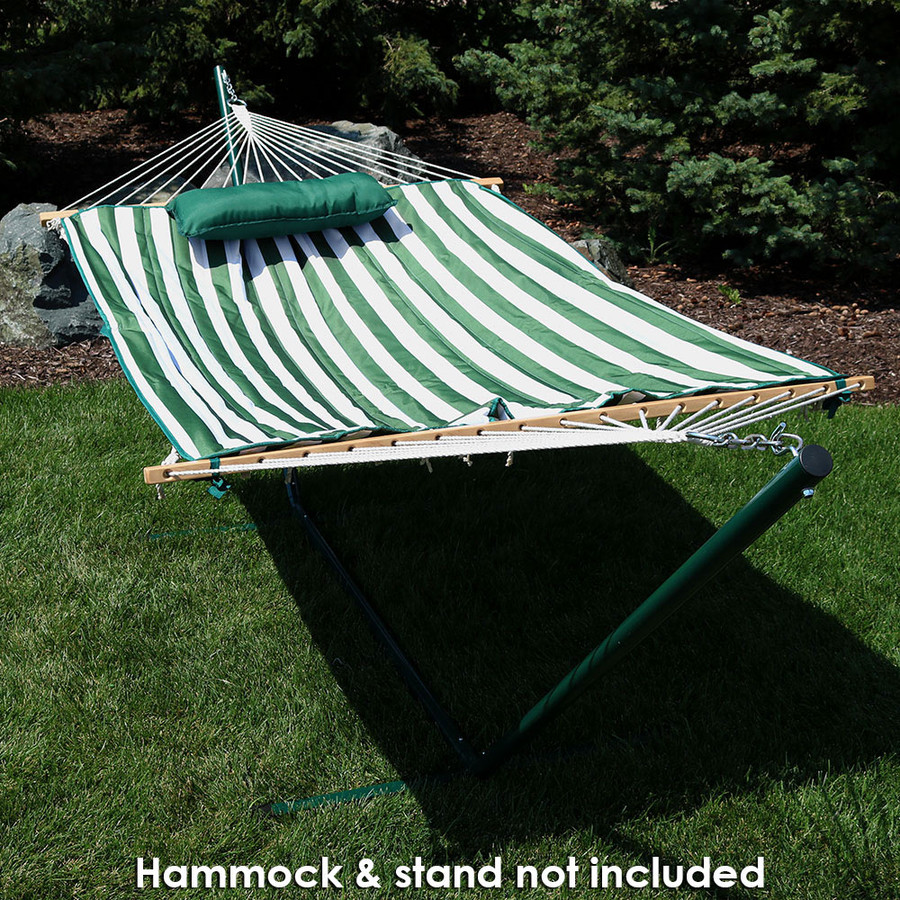 Green and White Stripe Outdoor (Hammock and Stand NOT Included)