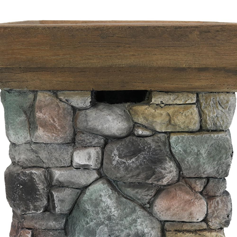 Sunnydaze Outdoor 30-Inch Rock Column Propane Gas Fire Pit ...