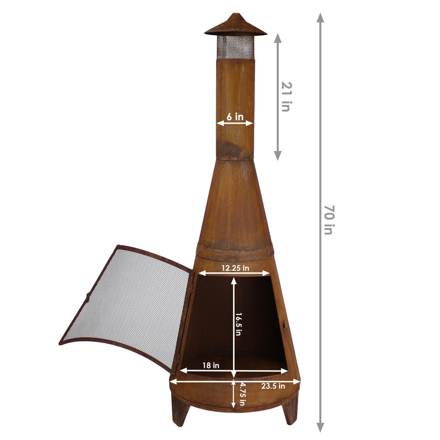 Sunnydaze Rustic Outdoor Wood-Burning Backyard Chiminea ...