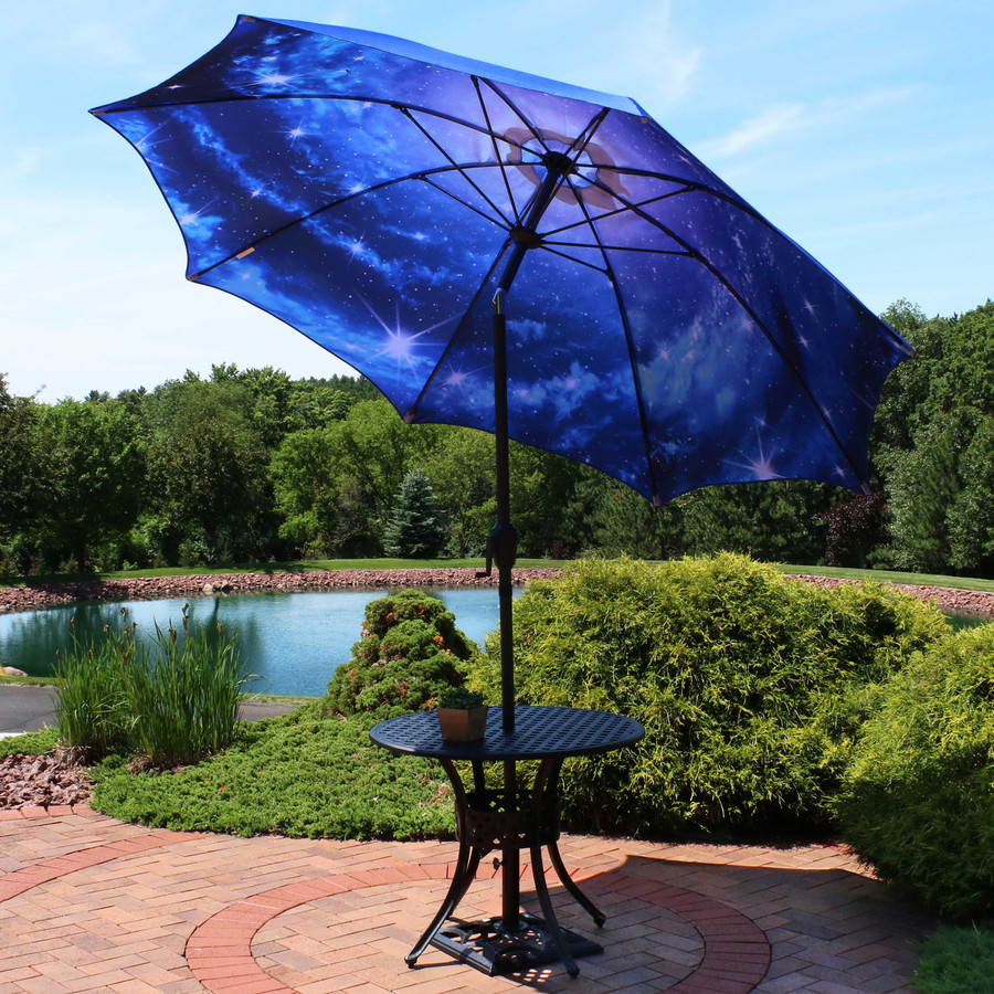 Blue Starry Galaxy Patio Umbrella