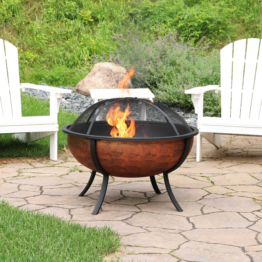 Sunnydaze Large Copper Finished Outdoor Fire Pit Bowl