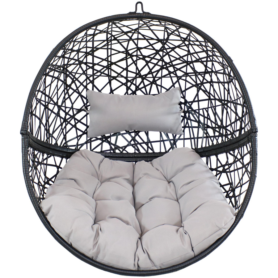 Jackson Hanging Egg Chair with Cushions, Gray