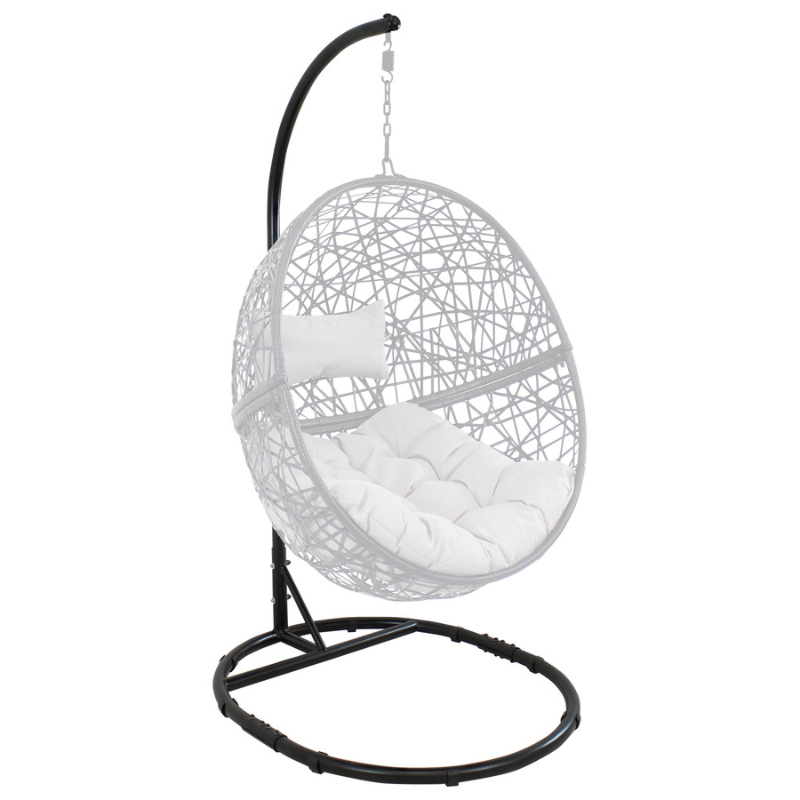 Black Steel Hanging Egg Chair Stand with Extra-Wide Round Base (Egg Chair NOT Included)