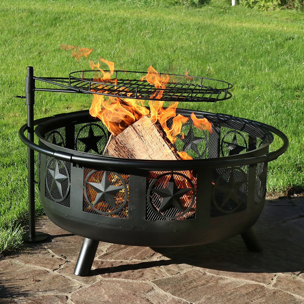Sunnydaze All Star Fire Pit W Cooking Grate Screen