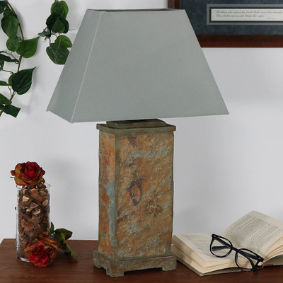 Sunnydaze Indoor/Outdoor Natural Slate Table Lamp, 24 Inch ...
