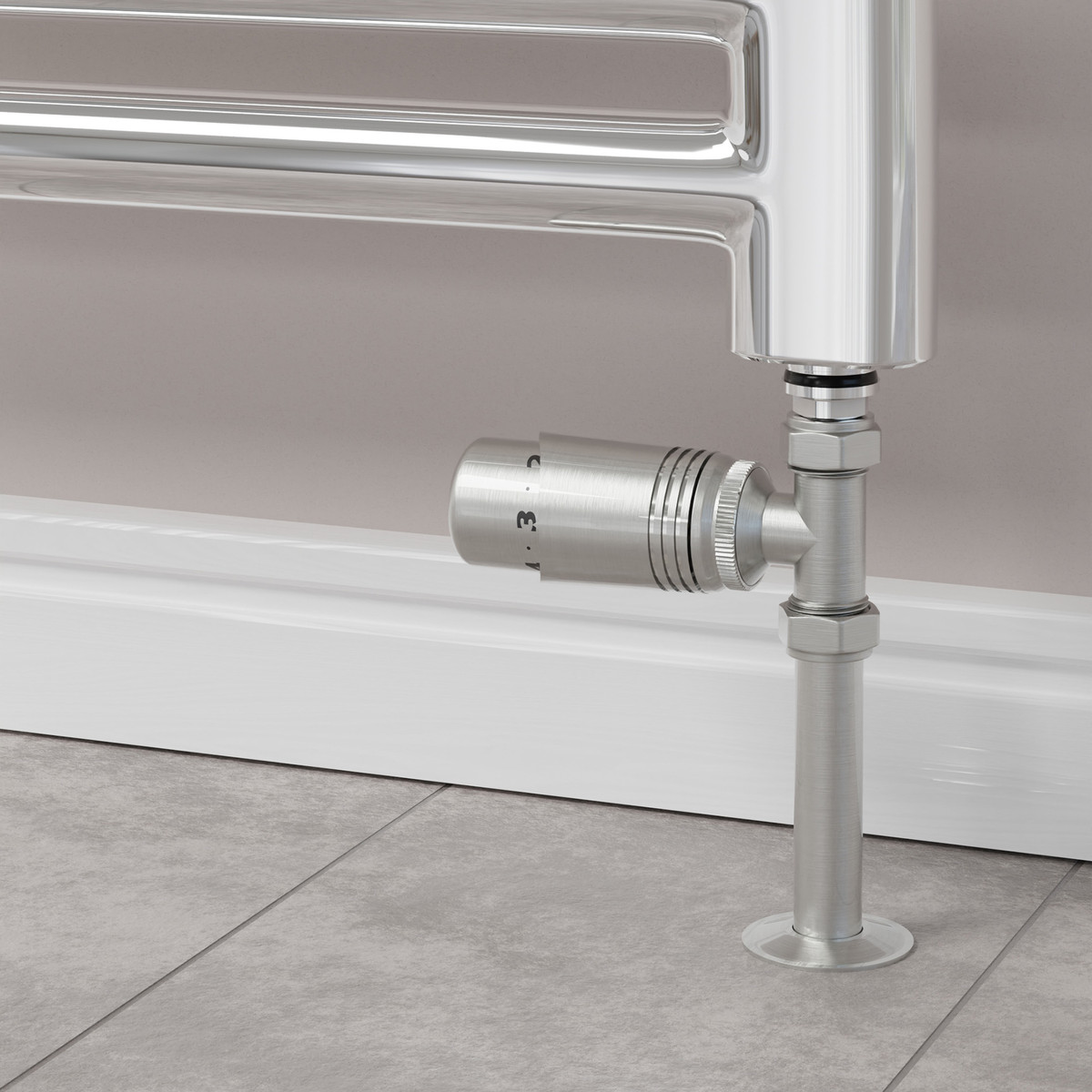 Duran Modern TRV Straight Brushed Satin Nickel Thermostatic