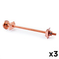 502 Cast Iron Radiator Wall Tie 265mm - Polished Copper (x3)