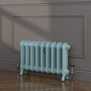 CI-ST450-FARROW-BALL-HERITAGE-PAINT-FINISH-BLUE-GROUND-210-LS00 - Stanton 2 Column Cast Iron Radiator H450mm x W267mm