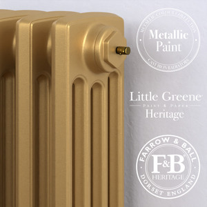 CI-NE-4-MET-GOLD-CU00 - Georgian 4 Column Cast Iron Radiator H360mm x W208mm