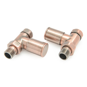 M-MAN-007-ST-AC-ALT00 - Marvine Modern Manual Straight Antique Copper Radiator Valves