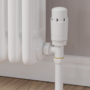 M-TRV-050-AG-W-CU00 - Duran Modern TRV Angled White Thermostatic Radiator Valves