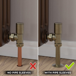 M-MAN-006-AG-AB-SLEEVE-COMP - Marvine Modern Manual Angled White Radiator Valves