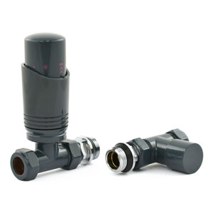 M-TRV-051-ST-A-ALT00 - Duran Modern TRV Straight Anthracite Thermostatic Radiator Valves