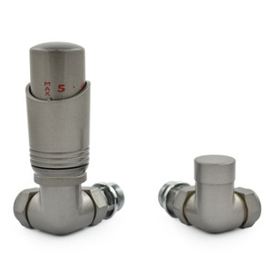 M-TRV-052-CR-MGP-ALT00 - Duran Modern TRV Corner Metallic Grey Thermostatic Radiator Valves with Sleeves