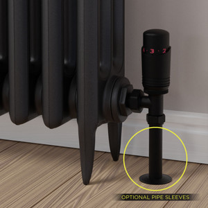 M-TRV-050-AG-TB-SLEEVE-OPTION - Duran Modern TRV Angled Textured Black Thermostatic Radiator Valves