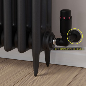M-TRV-052-CR-TB-SLEEVE-OPTION - Duran Modern TRV Corner Textured Black Thermostatic Radiator Valves