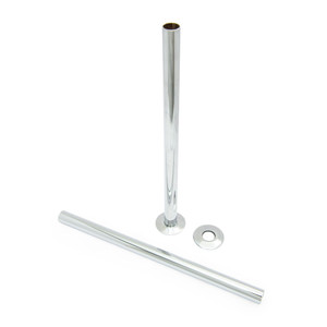 A-PIP-501-300-C - Nena Modern TRV Straight Chrome Thermostatic Radiator Valves With Sleeves