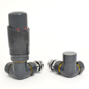 M-TRV-052-CR-A-ALT00 - Duran Modern TRV Corner Anthracite Thermostatic Radiator Valves With Sleeves