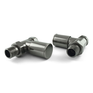 M-MAN-007-ST-BL-ALT00 - Marvine Modern Manual Straight Black Nickel Radiator Valves With Sleeves