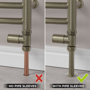 M-MAN-007-ST-AB-SLEEVE-COMP - Marvine Modern Manual Straight Black Nickel Radiator Valves With Sleeves