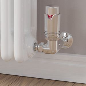 M-TRV-076-CR-CC-CU00 - Exeter Modern TRV Corner Chrome Thermostatic Radiator Valves With Sleeves