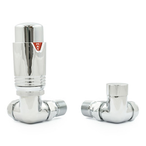 M-TRV-076-CR-CC-ALT00 - Exeter Modern TRV Corner Chrome & Silver Thermostatic Radiator Valves