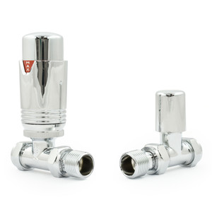 M-TRV-075-ST-CC - Exeter Modern TRV Chrome Towel Radiator Valves