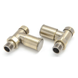 M-MAN-007-ST-AB-ALT00 - Marvine Modern Manual Antique Brass Towel Radiator Valves