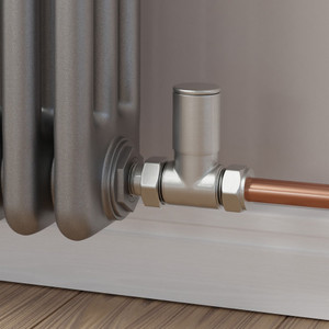 M-MAN-007-ST-SN-CU00 - Marvine Modern Manual Brushed Towel Satin Nickel Radiator Valves