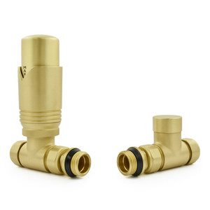 M-TRV-072-ST-BB - Ramone Modern TRV Brushed Brass Towel Radiator Valves