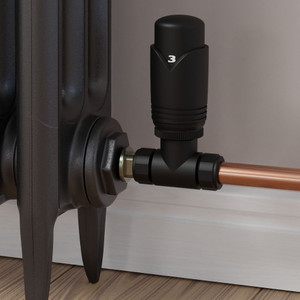 M-TRV-072-ST-SB-CU00 - Ramone Modern TRV Satin Black Towel Radiator Valves