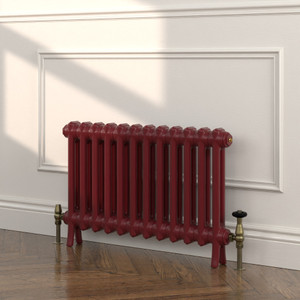 CI-EL500-LG-014-BAKED-CHERRY-LS00 - Elizabeth 2 Column Cast Iron Radiator H500mm x W208mm