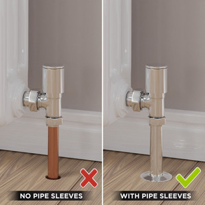 M-MAN-006-AG-C-SLEEVE-COMP - Marvine Modern Manual Angled Chrome Radiator Valves with Sleeves