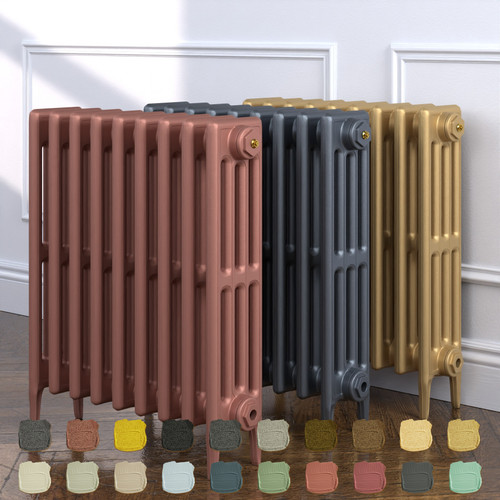 CI-RC660-09-TH - Richmond 4 Column Victorian Cast Iron Radiator H660mm x W1888mm