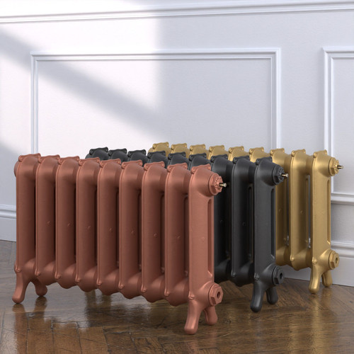 CI-ST450-MET-COPPER-NAT-CAST-GOLD-ALT00 - Stanton 2 Column Cast Iron Radiator H450mm x W1741mm