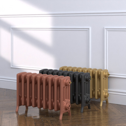 CI-NE-360-4-MET-COPPER-NAT-CAST-GOLD-ALT00 - Georgian 4 Column Cast Iron Radiator H360mm x W452mm