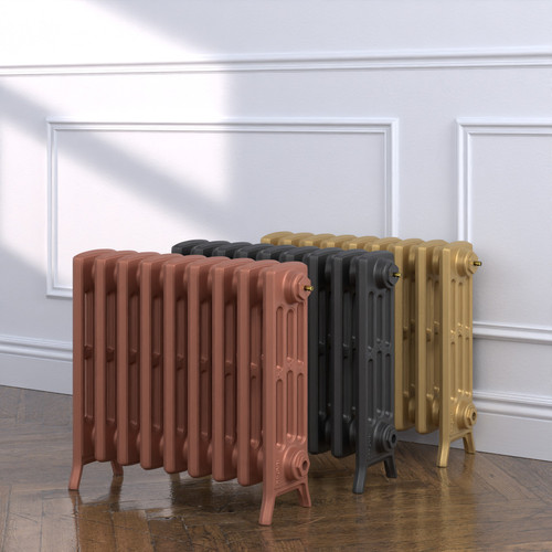 CI-NE-475-4-MET-COPPER-NAT-CAST-GOLD-ALT00 - Georgian 4 Column Cast Iron Radiator H505mm x W1728mm