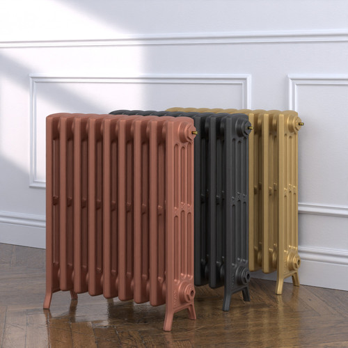 CI-NE-660-4-MET-COPPER-NAT-CAST-GOLD-ALT00 - Georgian 4 Column Cast Iron Radiator H660mm x W1607mm