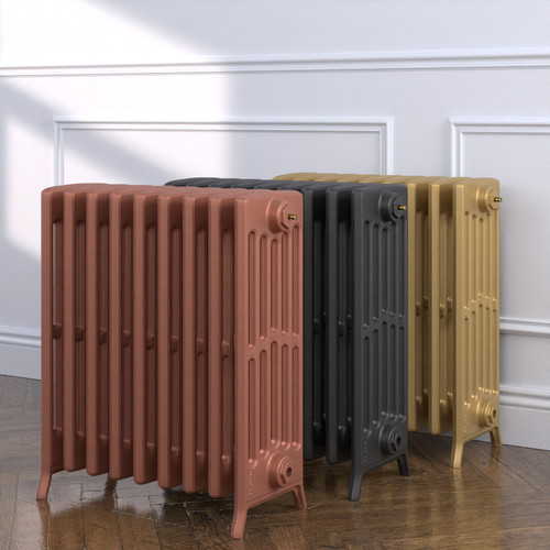 CI-NE-660-6-MET-COPPER-NAT-CAST-GOLD-ALT00 - Georgian 6 Column Cast Iron Radiator H660mm x W1546mm