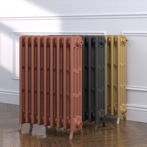 CI-NE-760-4-MET-COPPER-NAT-CAST-GOLD-ALT00 - Georgian 4 Column Cast Iron Radiator H760mm x W452mm
