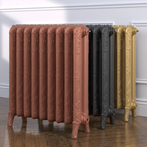 CI-CH-760-MET-COPPER-NAT-CAST-GOLD-ALT00 - Chester 2 Column Cast Iron Radiator H760mm x W1170mm