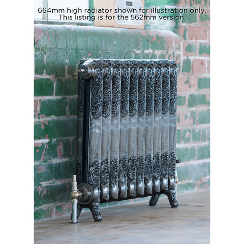 AR-RPRF560-2-LS00 - Arroll Rococo 2 Column Cast Iron Radiator H562mm x W394mm