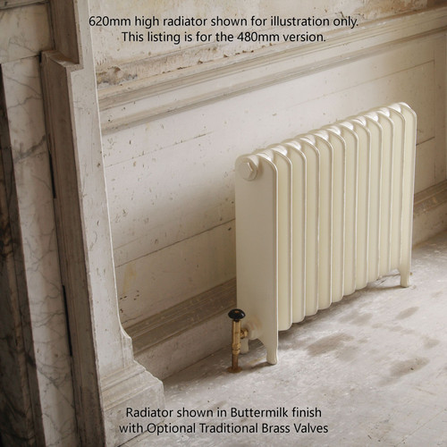 CA-ET480-LS00 - Carron Eton 1 Column Cast Iron Radiator H480mm x W298mm