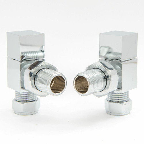 Beyer Modern Manual Angled Chrome Radiator Valves