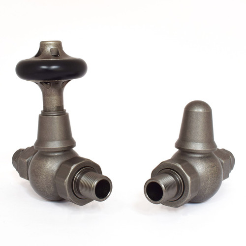 T-MAN-046-ST-PEW - Chastleton Traditional Manual Straight Pewter Radiator Valves