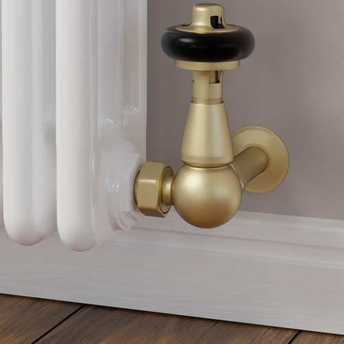 T-MAN-022-CR-BB-CU00 - Eastbury Traditional Manual Corner Brushed Brass Radiator Valves